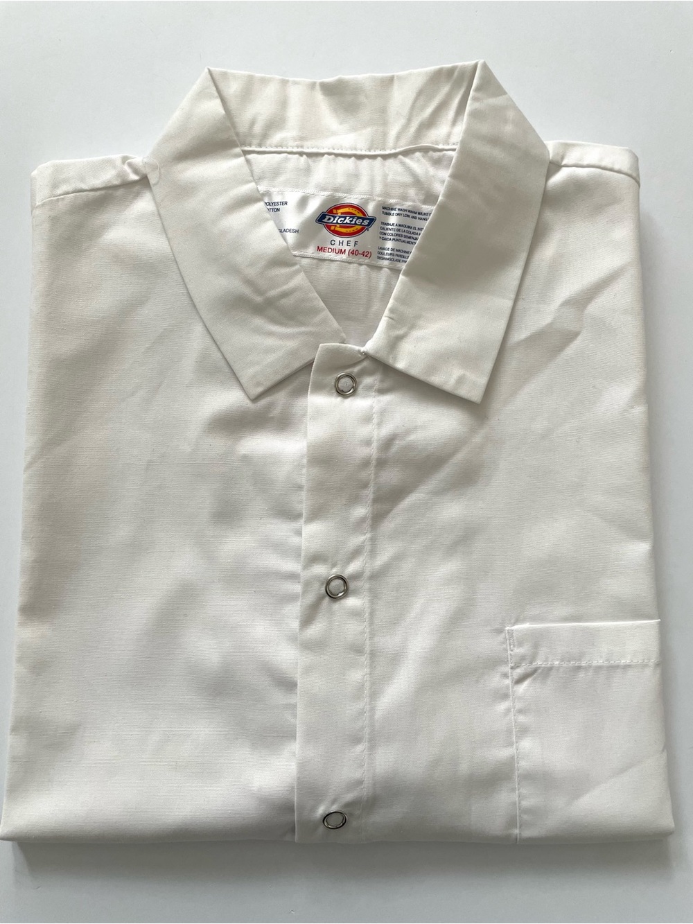 Dickies White Short-Sleeve Snap Work Shirt